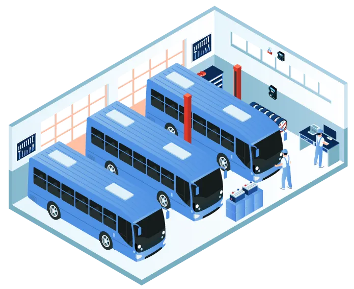 Typical fleet & bus depots system diagram