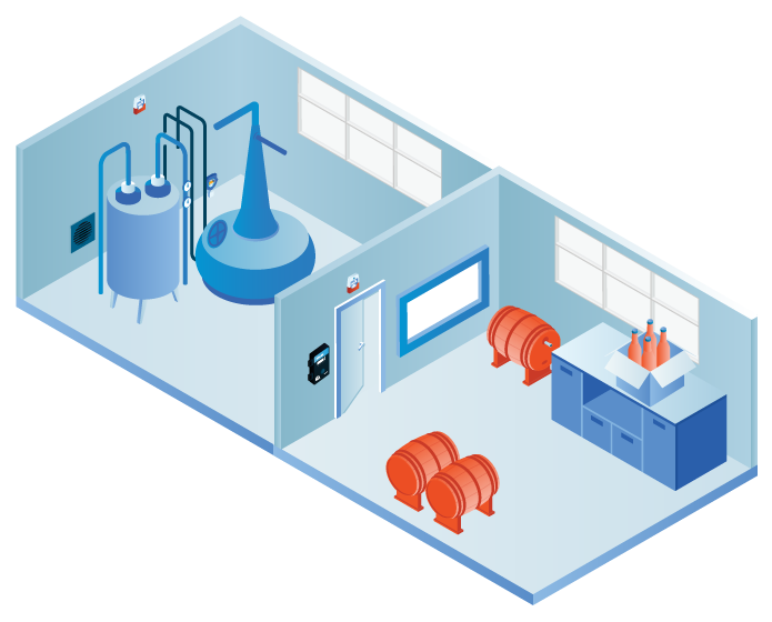 Typical distilleries system diagram