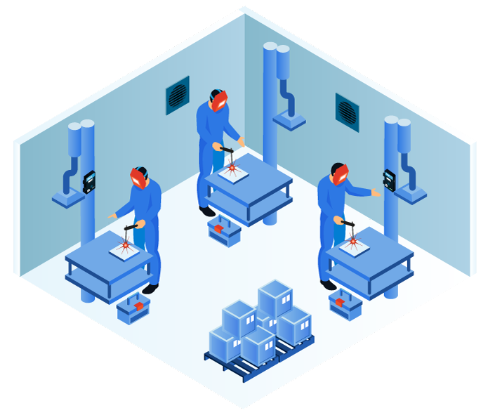 Typical welding shops system diagram