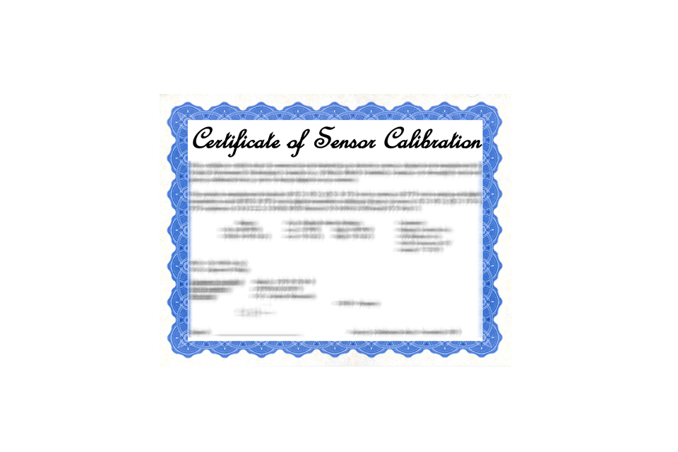 Certificate of Sensor Calibration